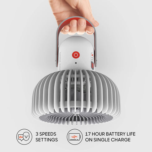01X 17 Sharper Image REFRESH Rechargeable Personal Fan, Powerful Airflow, Quiet Operation, Hours of Run Time on Low