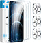 Fotbor iPhone 12 Pro Max Screen Protector & Camera Lens Protector, 3+3 Pack, HD Clear, Tempered Glass, Easy Install,