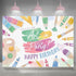 Happy Birthday Backdrop Painting, Let's Put The Art in Party Background for Photography, 7x5ft Decoration Supplies