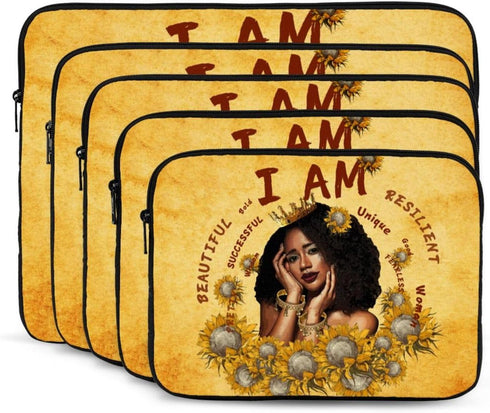 African Girl Laptop Sleeve Case, 13 inch Waterproof Oxford Cloth Bag for Most iPads and Laptops, Simple Traveling Case