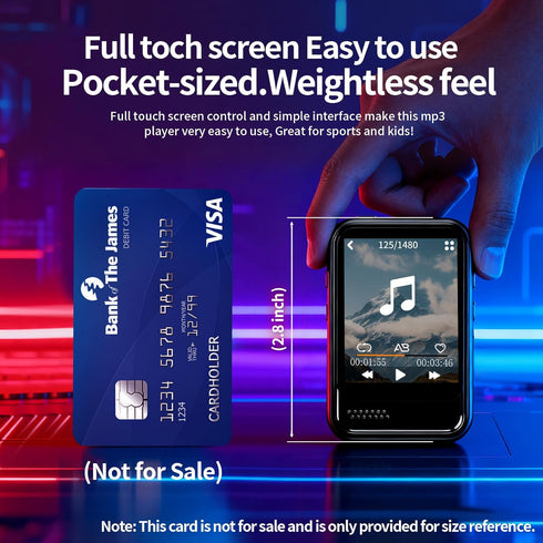 Resvocal MP3 MP3 512GB Player with Bluetooth,Mini Player with Speaker,Built-in Micro SD Card Slot,Portable Music Player