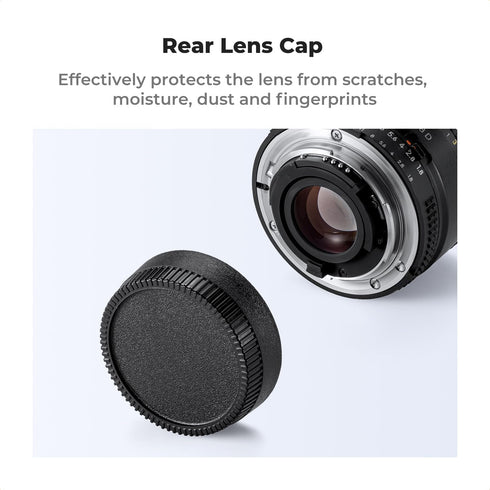 K&F Concept F Mount Lens Cap & Body Cap Cover Kit for Nikon F Mount Cameras D5 D6 D500 D610 D750 D780