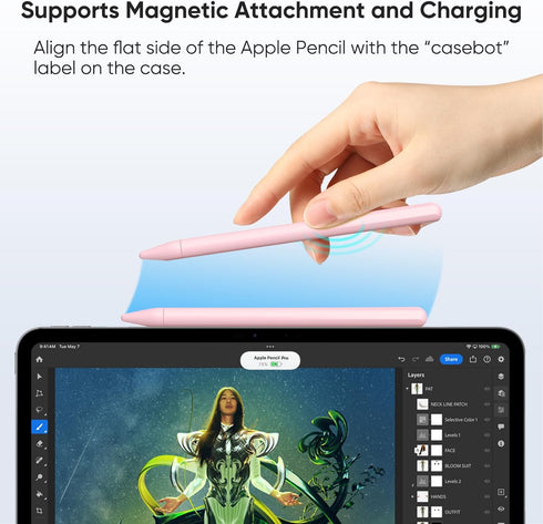 FINTIE 2nd 2 Silicone Sleeve for Apple Pencil Pro & Apple Pencil Generation, Light Pen Skin Case Cover Soft Protective
