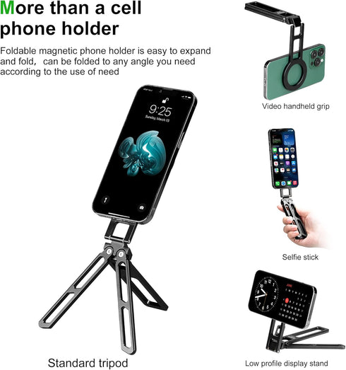 FANAUE 17 16 Magnetic Phone Tripod Holder, Foldable Cell Phone Stand for iPhone Compatible with Magsafe iPhone Plus Pro