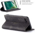 SINIANL Leather Folio Case for iPhone 7/8, Kickstand Credit Card Holder with Magnetic Closure, Black