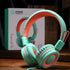 noot products Kids Headphones K11 Wired On-Ear Headset, Foldable Stereo, 5ft Long Cord, 3.5mm Jack, Mint/Coral for