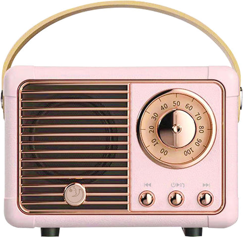Retro Bluetooth Speaker, Wireless Vintage Small Speaker with Hands-Free Call, Portable for iOS Android Gift Ideas
