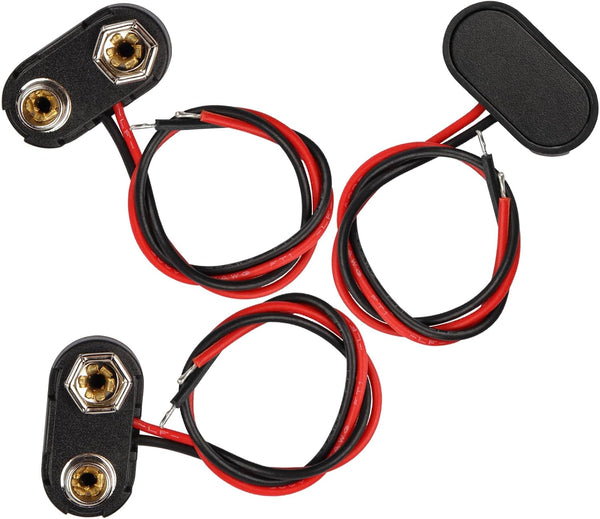 VWEICYY 9V Battery Connector,3PCS T-Type 9 Volt Buckle Connector Hard Plastic Shell Used