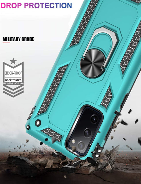 LUMARKE Galaxy S20 FE Case with Screen Protector, 16ft Drop Tested Military Grade Protective Cover with Kickstand