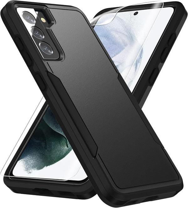 Samsung Galaxy S21 Case with HD Screen Protector, Military Grade Drop Tested Heavy-Duty Protective Case