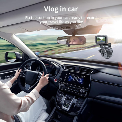 TELESIN Suction Cup Car Mount with Phone Holder for GoPro Max Mini Hero 12 11 10 9 8 7 6 5, Insta360 X3