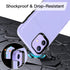 JETech iPhone 12/12 Pro Wallet Case (6.1") - Purple, Dual Layer Shockproof, Card Holder, Sliding Hidden Slot.