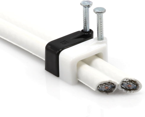 THE CIMPLE CO - Dual, Twin, or Siamese Coaxial Cable Clips, Cat6 Electrical Wire Clip, 1/2 in Nail Clip