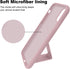 LAUDTEC Silicone Kickstand Case for iPhone 11, Flexible Soft Liquid Silicone Cover with Metal Kickstand (Pink)