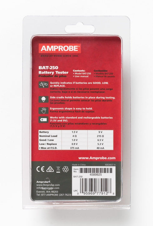 Amprobe BAT-250 Battery Tester, Basic Pack