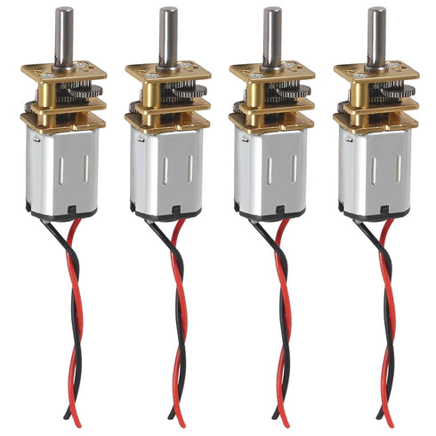4pcs Mini Micro N20 Gear Motor DC 3V-6V Slow Speed Full Metal