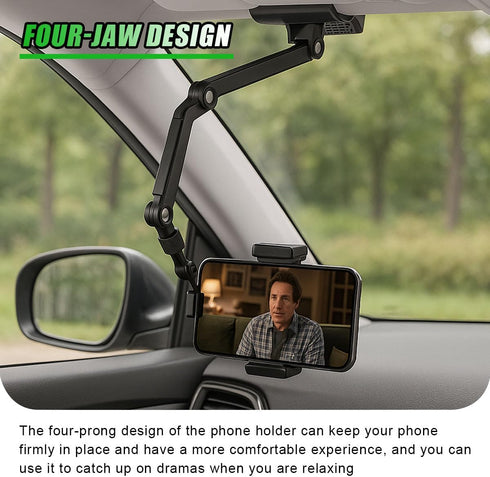 UHANBUT 360 Rotatable Car Sun Visor Phone Holder, Portable Retractable Automotive Cell Phone Mount, Universal Vehicle