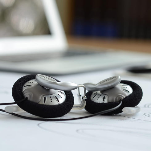 KSC75 Koss Portable On-Ear Clip Headphones, Retro Style, Ultra Lightweight, Silver and Black