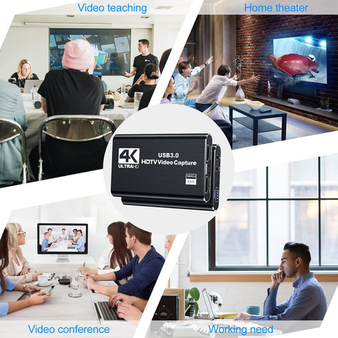 dobestyou 4K 3.0, 1080p 60fps, PS5, Capture Card Black for Streaming, Recording & Gaming Video Capture Device with USB