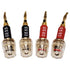 CESS-220 Pin Banana Plug to 4mm Female Banana Jack, 4 Pack, Braided-Type