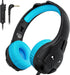 ZIUMIER Kids Headphones, with Microphone, 80/90dB Volume Limiter, Audio Sharing Port, 3.5mm