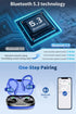 GJB 60H 5.3 IPX7 Wireless Earbuds, Playback Bluetooth Headphones,Noise Cancelling Wireless Headphones with LED Battery