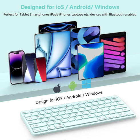 Bluetooth Keyboard for iPad, Compatible with iPad 10th/9th/8th, Air 5th/4th, Pro 13/12.9/11 inch, Portable, Blue
