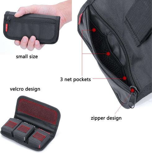 King Ma Small DSLR Camera Battery Bag Pouch Holder Case for AA Battery and LP-E6/LP-E17