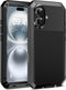 Mangix for iPhone 17 Metal Case,Tempered Glass Luxury Aluminum Alloy Protective Military Bumper