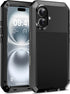 Mangix for iPhone 17 Metal Case,Tempered Glass Luxury Aluminum Alloy Protective Military Bumper