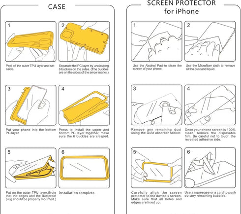 iPhone 13 Pro Case 6.1" - Heavy Duty Military Grade, Shockproof/Drop Proof, Full Body Cover with 2 Screen Protectors