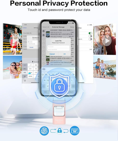 ZARMST 256GB, Flash Drive for iPhone Photo Stick Thumb Drive USB Stick High Speed Transfer USB Drives External Storage