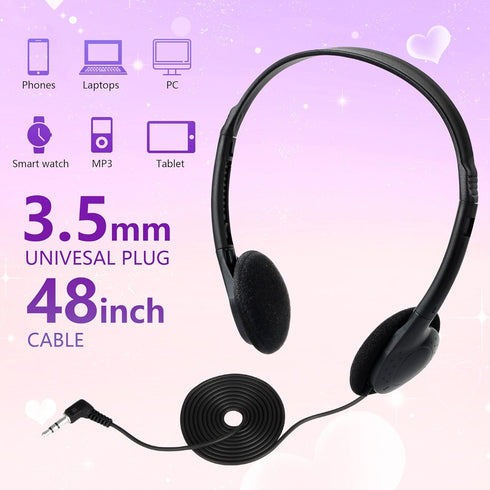 Kids Headphones Bulk 30 Pack, Wholesale Earphones for School Students, Children, Teen Boys Girls (Black)
