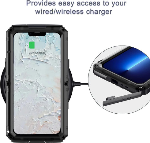 Marrkey Waterproof Case for iPhone 14 Pro Max 6.7 inch, Heavy Duty Shockproof Dustproof Metal Durable Case with