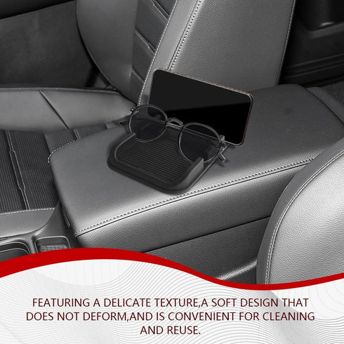 Surosha Car Dashboard Cell Phone Holder, Double-Groove Sticky Anti-Slip Gripping Gel Pad with Number Plate