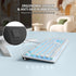 iRoboosta 104 Retro Typewriter White Keyboard Full Size, Keys LED Backlit Wired Membrane Keyboard with Number Pad