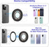 HISSIMO 2-Way 17-12 Dual-Sided Magnetic Phone Mount for MagSafe, Ultra-Slim Metal Ring Holder Grip with Kickstand