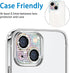 Bling 3D Rhinestone Camera Lens Protector for iPhone 14 & 14 Plus, 9H Tempered Glass, Anti-Scratch, Shockproof,