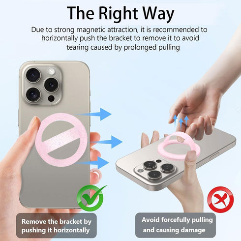 KIJUKI 16 15 14 13 12 Magnetic Silicone Ring Grip Phone Holder,Magnetic Loop Grip,Compatible with Phone Accessories