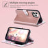 ULAK Compatible with iPhone 12 Pro Max Wallet Case - PU Leather Case with Card Holder, Kickstand, Wrist Strap, Rose Gold