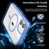 Fin2feel Shockproof Magnetic Case for iPhone 12/12 Pro with Screen Protector, MagSafe Compatible, Light Blue.