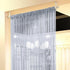 1x2 M Door String Curtain | Rare Flat Silver Ribbon Thread Fringe Window Panel | Room Divider for Wedding Coffee House