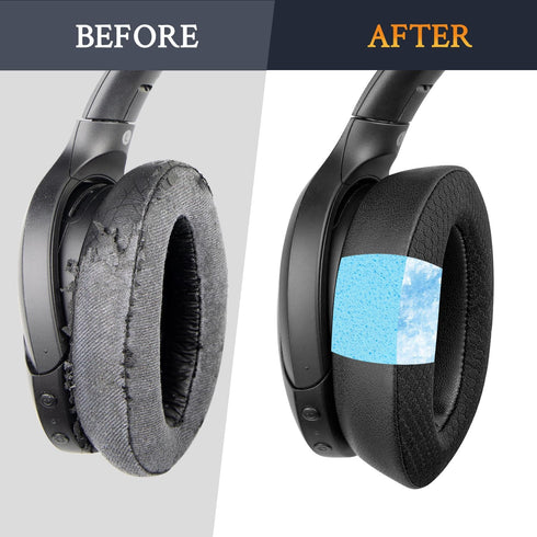SOULWIT Cooling Gel Earpads for Sony WH-H910N H910 h.Ear on 3 Wireless Headphones - Noise-Isolating Foam Cushions, Black