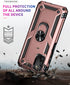Military Grade Drop Impact Samsung Galaxy A03S Case - 360 Metal Rotating Ring Kickstand Holder Heavy Duty Case