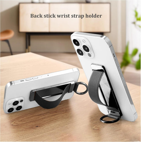 Black Phone Strap Holder for Hand, Finger Grip for Back of Phone, Cell Phone Strap Holder