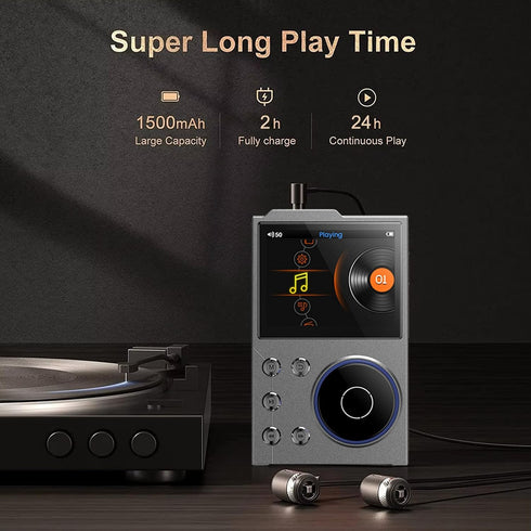 GOWENIC MP3 5.3 2.4in 128GB Player, Digital Music Player BT HiFi Sound with Color Screen, Lossless DSD FLAC HD HiFi