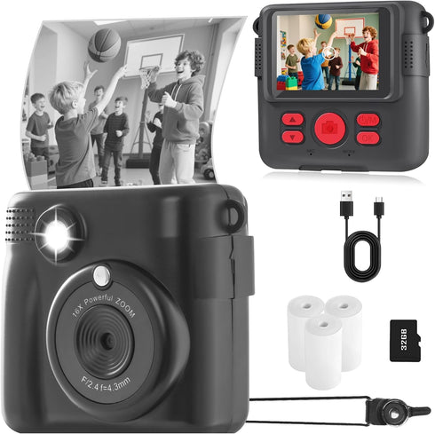 WEEFUN Kids Camera Instant Print, Safe Toddler Camera, 2.4 Inch Screen, 1080P with