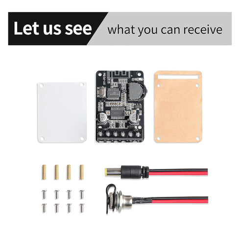 Bluetooth Power Amplifier Board 2.0, Dual Channel Stereo Wireless Mini Amp Module with Protective Shell