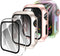 4 Pcs Hard PC Case Compatible with Apple Watch Series 6/5/4/SE 44mm, Anti-Peeping Glass Screen Protector, All Around