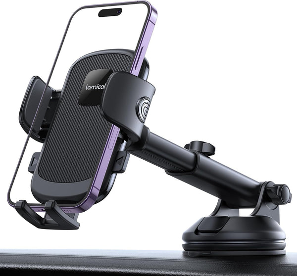 Lamicall Cell Phone Holder Car, Ultra 70LBS Suction Phone Mount for Car Dashboard for iPhone Samsung